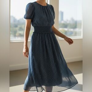 Wild Fable Women's Prairie Floral Blue Dress Cottage Novelty Cottage Girlhood